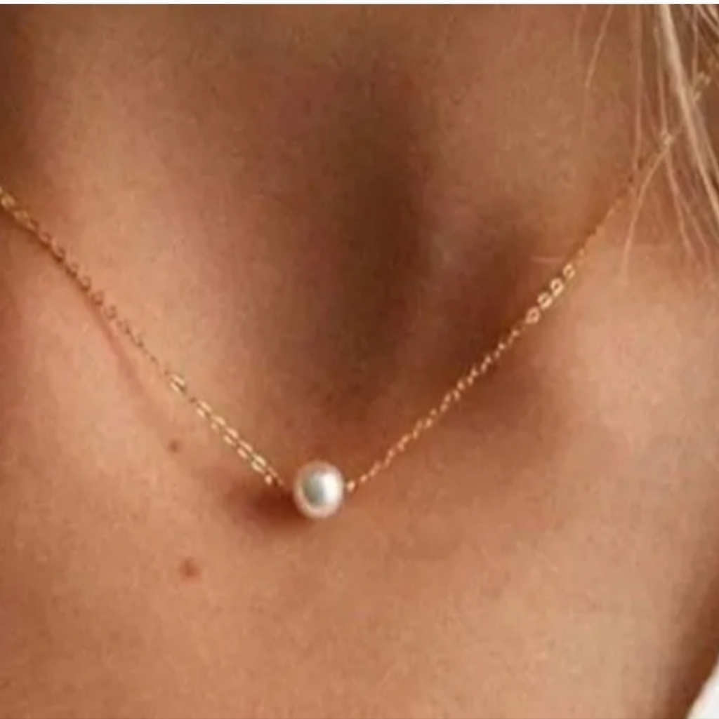 Ramla Pearl Chocker Necklace 14k Gold Platedlength : 38 Cm + 5 Cm Extra
